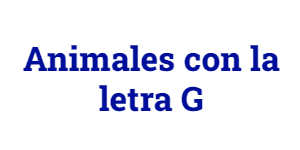 Animales con la letra G