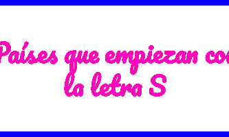 Países con que empiezan con la letra S